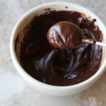 healthy chocolate peanut butter frosting for cakes low fat in a bowl
