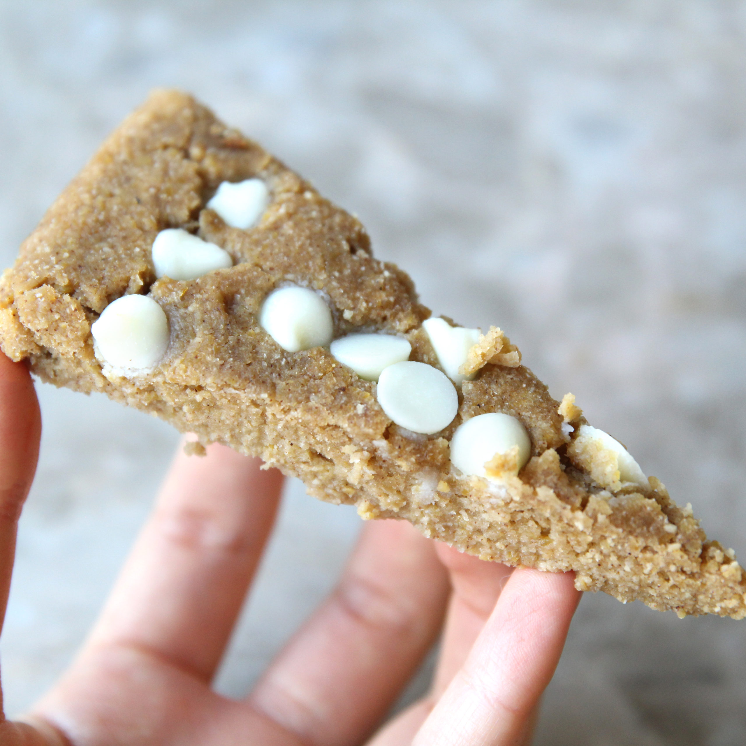 miso and chickpea cookie bars with white chocolate