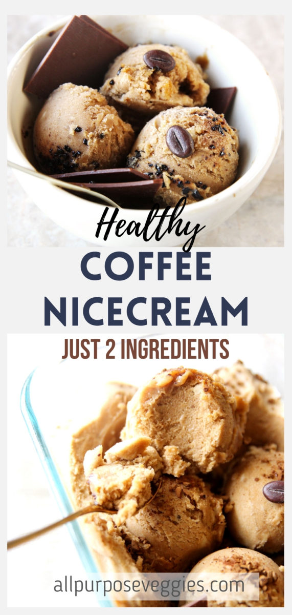 3-Ingredient Coffee Nicecream (Healthy, No-Churn Icecream Made with Bananas) - nicecream