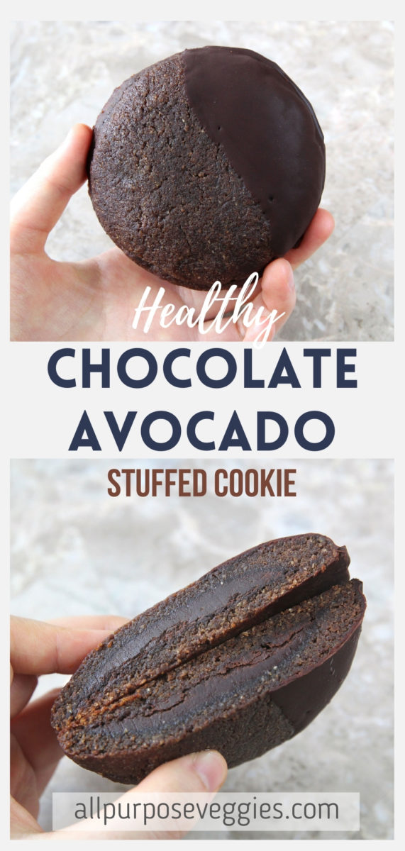 Healthy Vegan Double Chocolate Cookies made with Avocado - avocado cookies