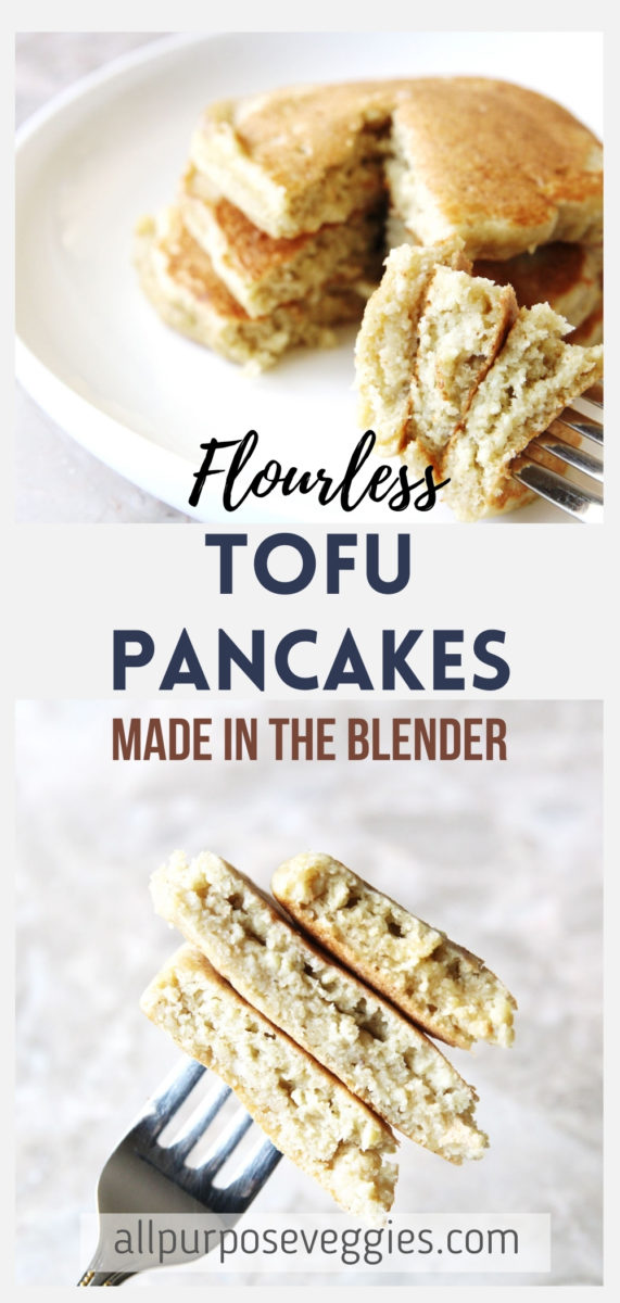 Flourless Pancakes - Extra Fluffy Pancakes made with Tofu (Tofu Pancakes) - tofu pancakes