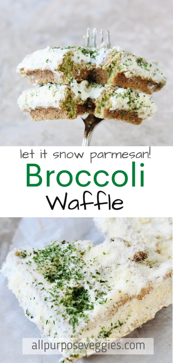 Let it Snow! Easy Broccoli & Oatmeal Waffle with Parmesan Cheese - broccoli waffle