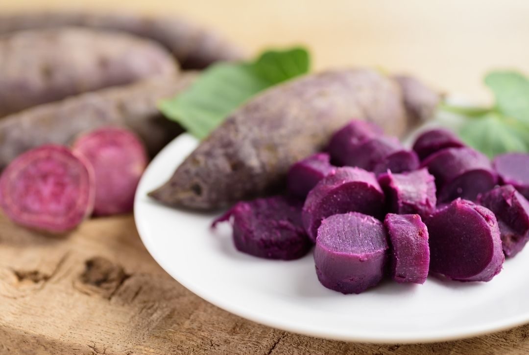 purple sweet potato cooked