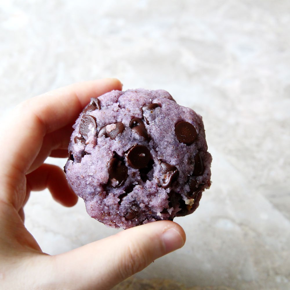 Purple Sweet Potato Chocolate Chip Chunk Cookie (Vegan, Gluten-Free)