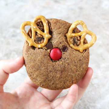 sweet potato reindeers Rudolph cookies made with almond flour