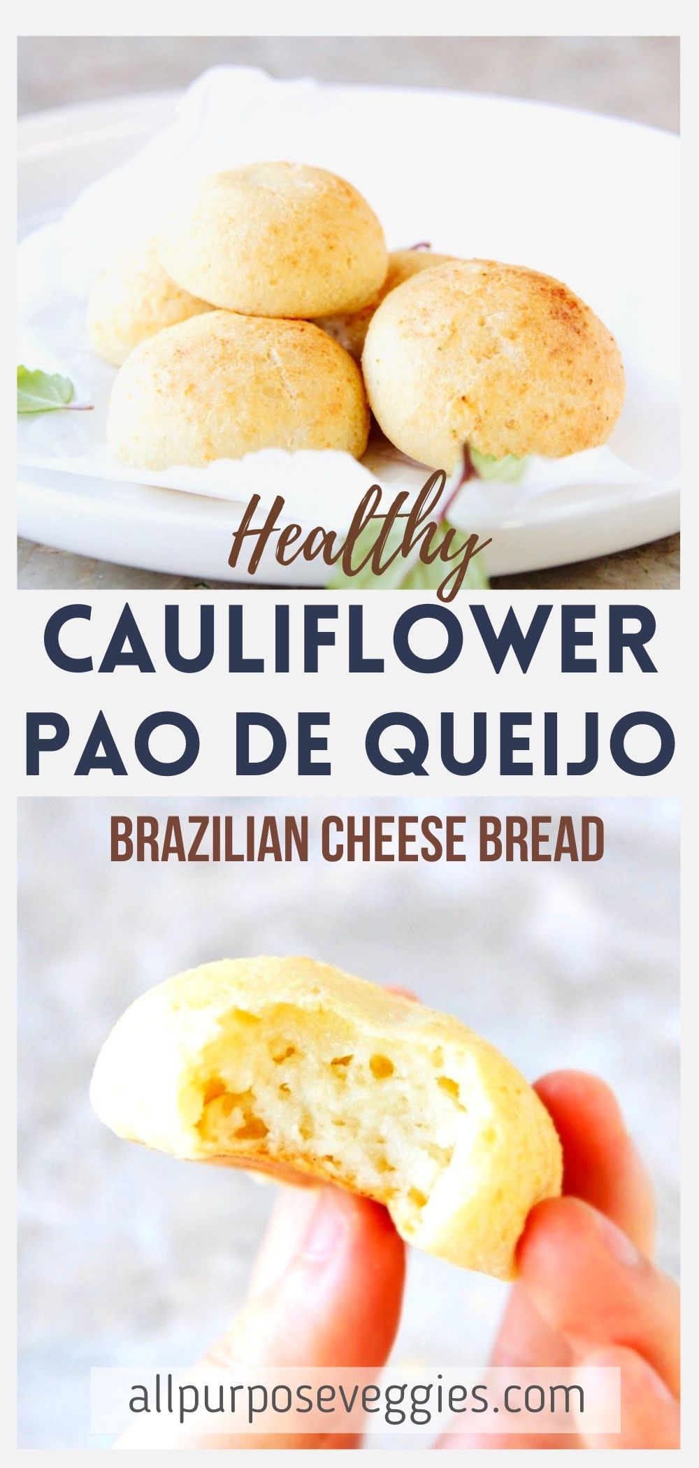 Healthy "Pão de Queijo" Made with Cauliflower (Gluten-Free Recipe) - Pão de Queijo