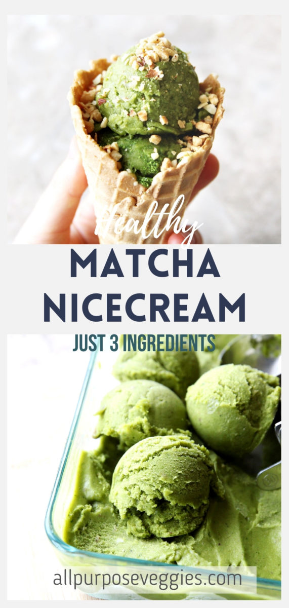 3-Ingredient Matcha Nicecream (Healthy & Under 100 Calories) - nicecream