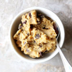 A bowl of-Bake Chickpea Cookie Dough