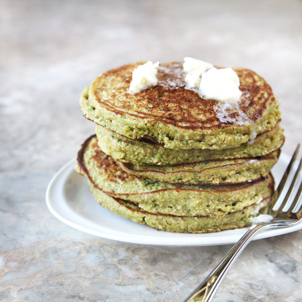 flourless zucchini pancakes made in the food processor
