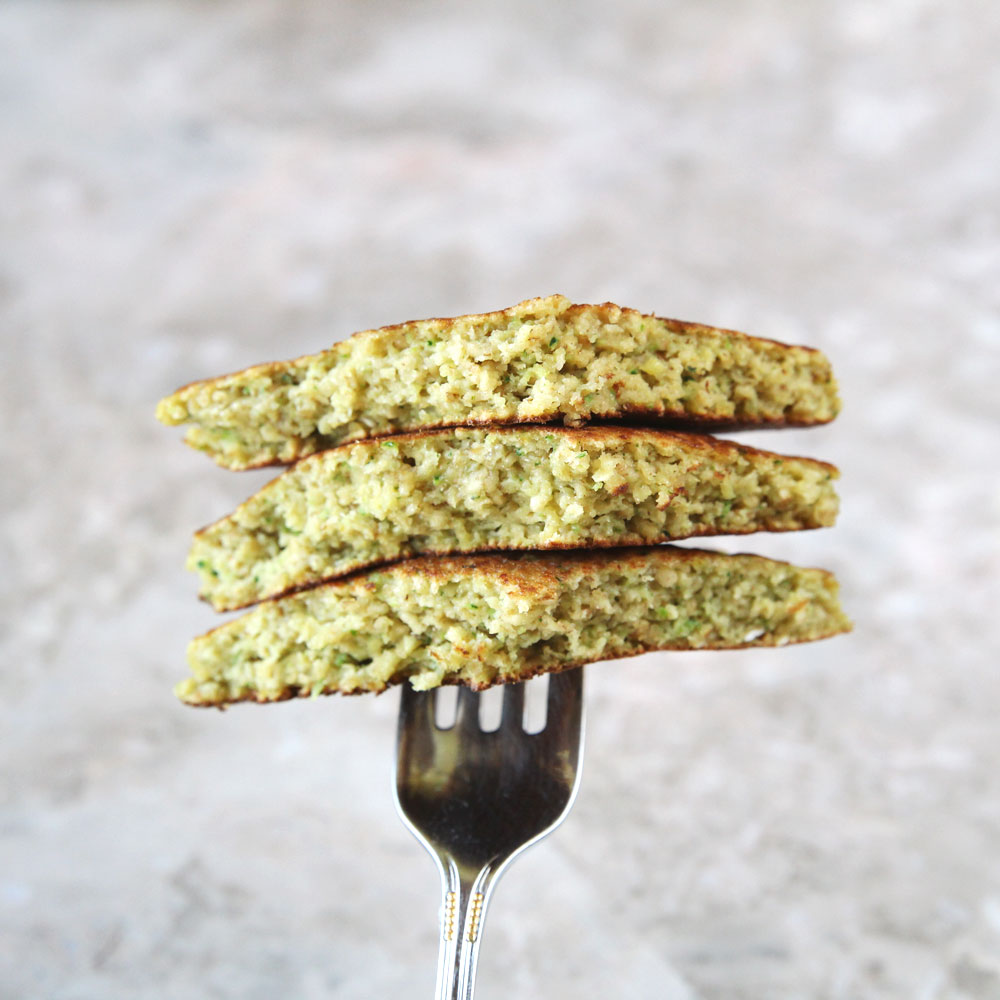 Flourless Zucchini Pancakes (Made in the Blender) - Almond Joy Protein Bars