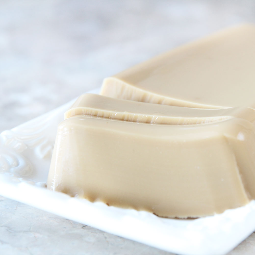 coffee latte jello made with almond milk in the microwave