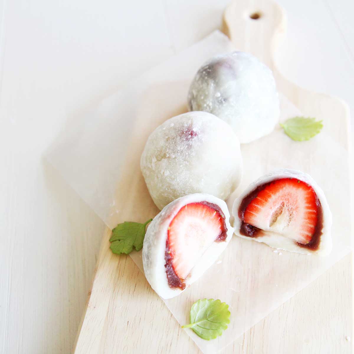 Homemade Strawberry Daifuku (Fresh Strawberry Stuffed Mochi) - strawberry daifuku