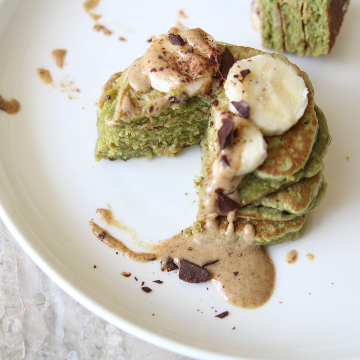 healthy avocado pancakes with almond butter