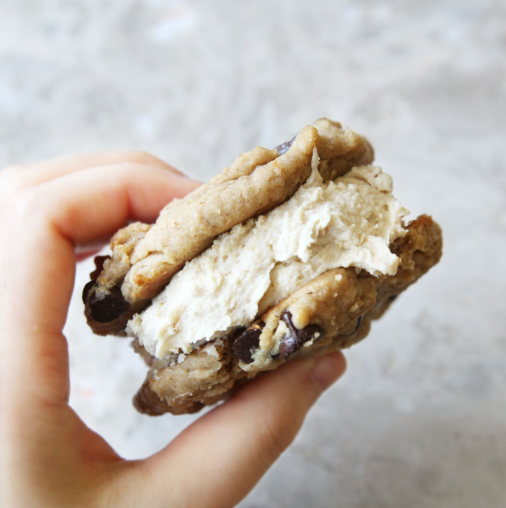 Chickpea Chocolate Chip Whoopie Pie Recipe (Vegan, Gluten-Free) - cashew butter mooncakes