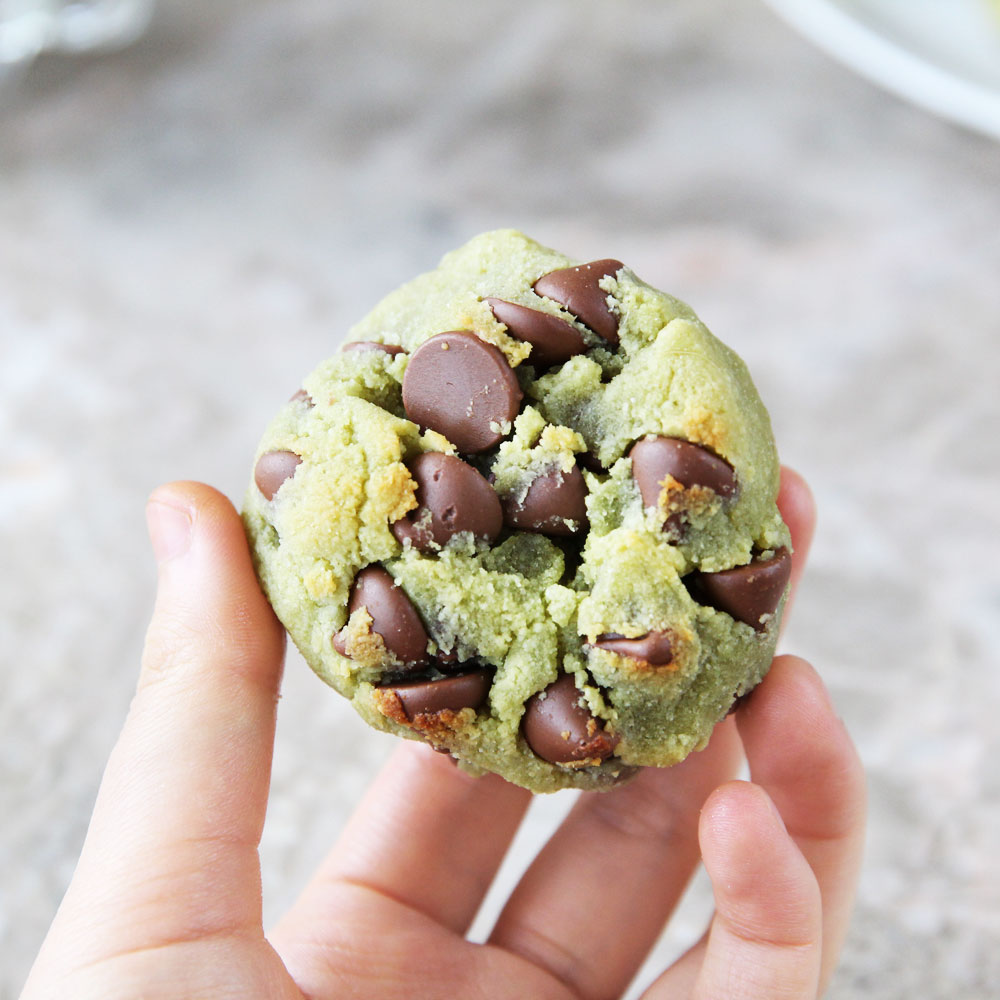 The Best Low Carb Avocado Chocolate Chip Chunk Cookie (Paleo) - Sweet Matcha Whipped Cream