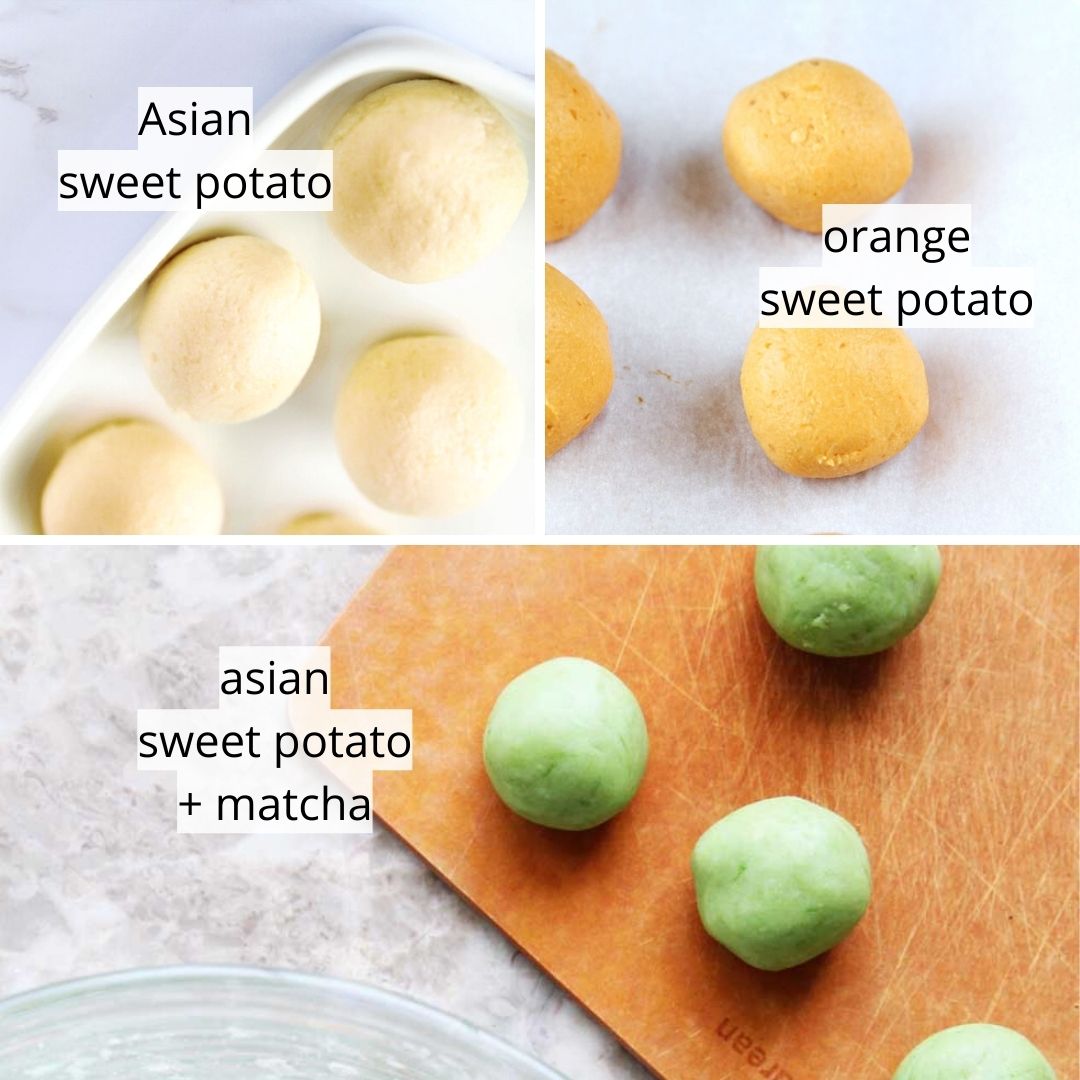 Healthy dango made from sweet potatoes
