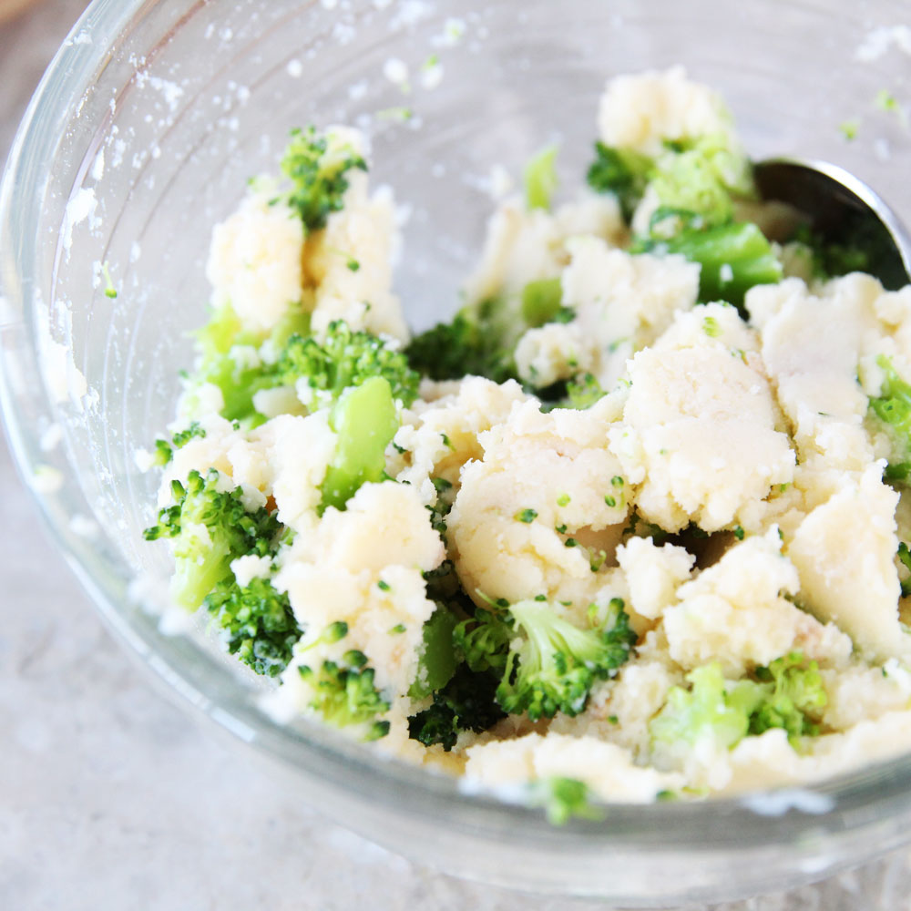 broccoli and mashed potato filling