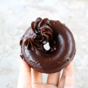 Chocolate Frosted Coconut Flour Applesauce Baked Mochi Donut Recipe