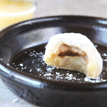applesauce mochi using the microwave filled with sweetened white beans
