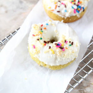 Baked Almond Flour Mochi Donuts with Birthday Cake Confetti