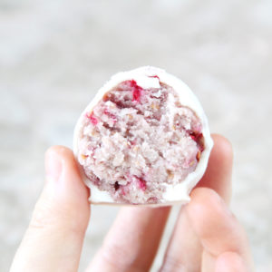 Raspberry Cream Cheese Protein Balls (Healthy Energy Bites)