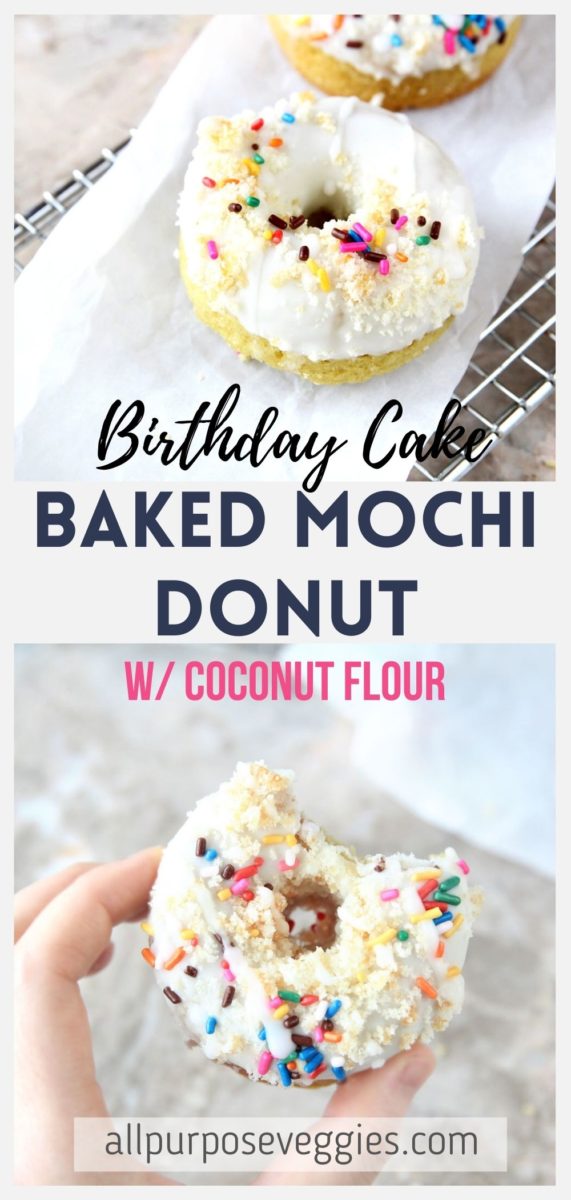 Baked Almond Flour Mochi Donuts with Birthday Cake Confetti - mochi donuts