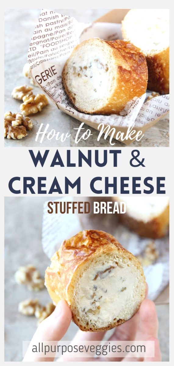 Easy Maple Walnut & Vegan Cream Cheese Stuffed Baguette Recipe - stuffed baguette