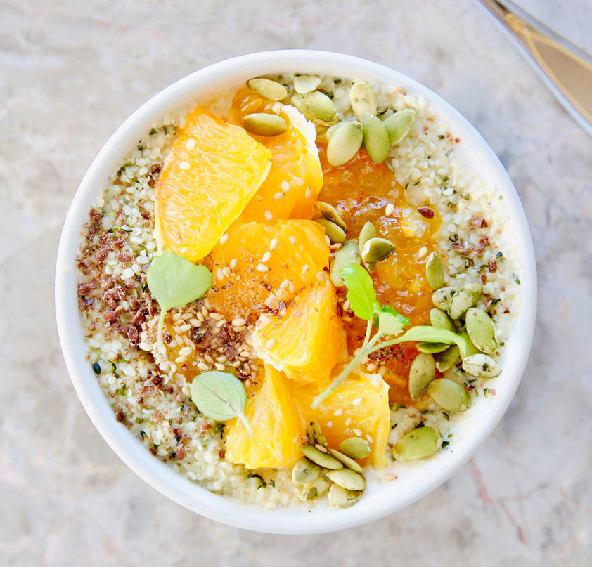 Orange Marmalade & Seed Yogurt Bowl - mango bingsu