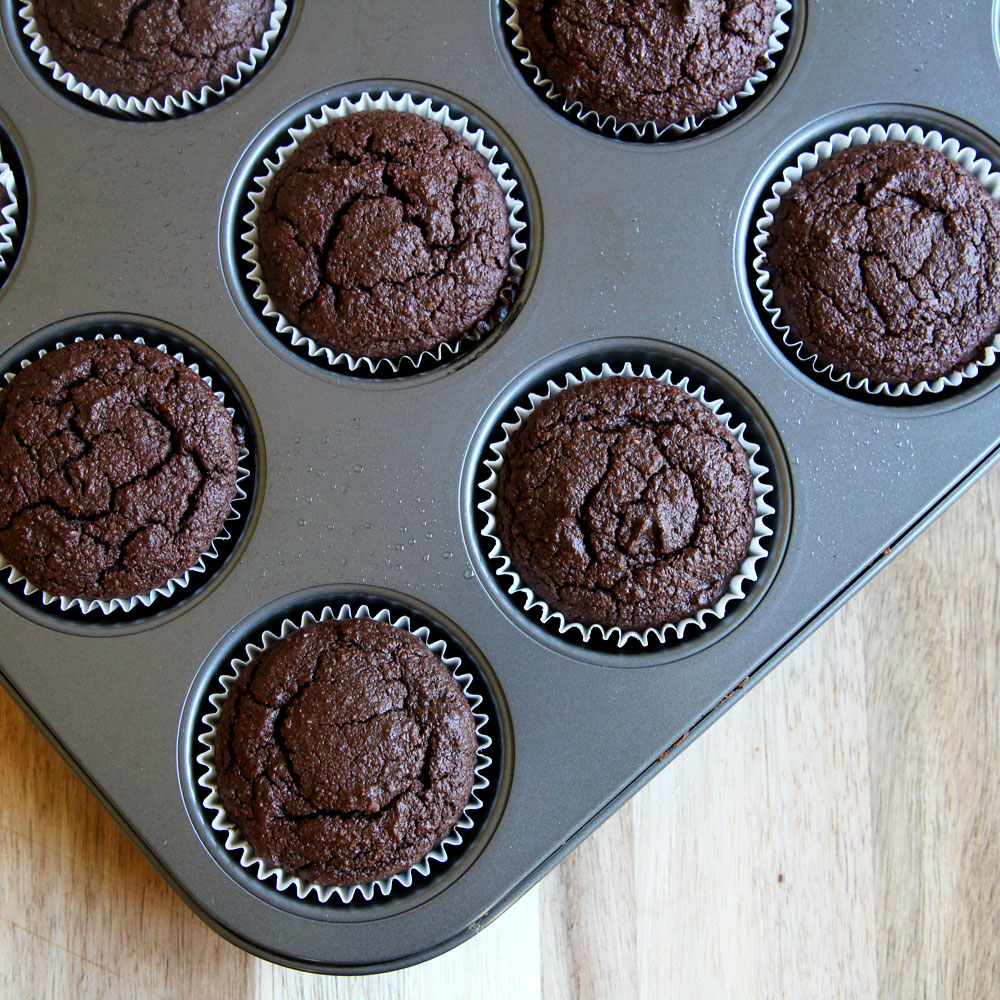 Paleo Cauliflower Chocolate Muffins Made in the Food Processor - Cauliflower Chocolate Muffins