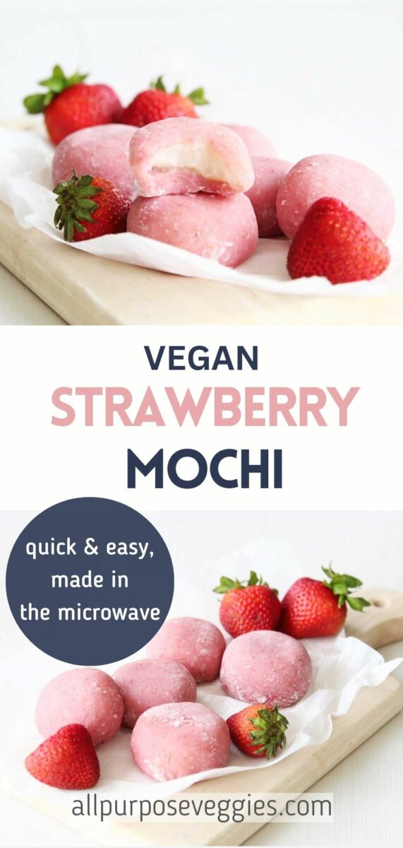 pin image - vegan microwave strawberry mochi