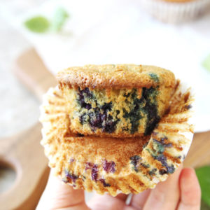Paleo Cauliflower Blueberry Muffins Made in the Food Processor