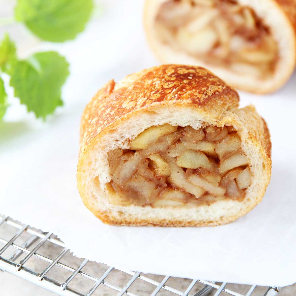 Apple Pie Stuffed Baguettes - apple pie