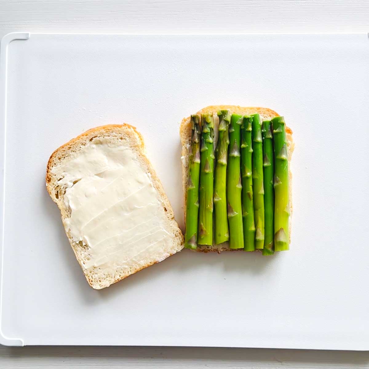 How to Make Asparagus Finger Sandwiches (just 3-Ingredients!) - Sweet Potatoes in the Microwave