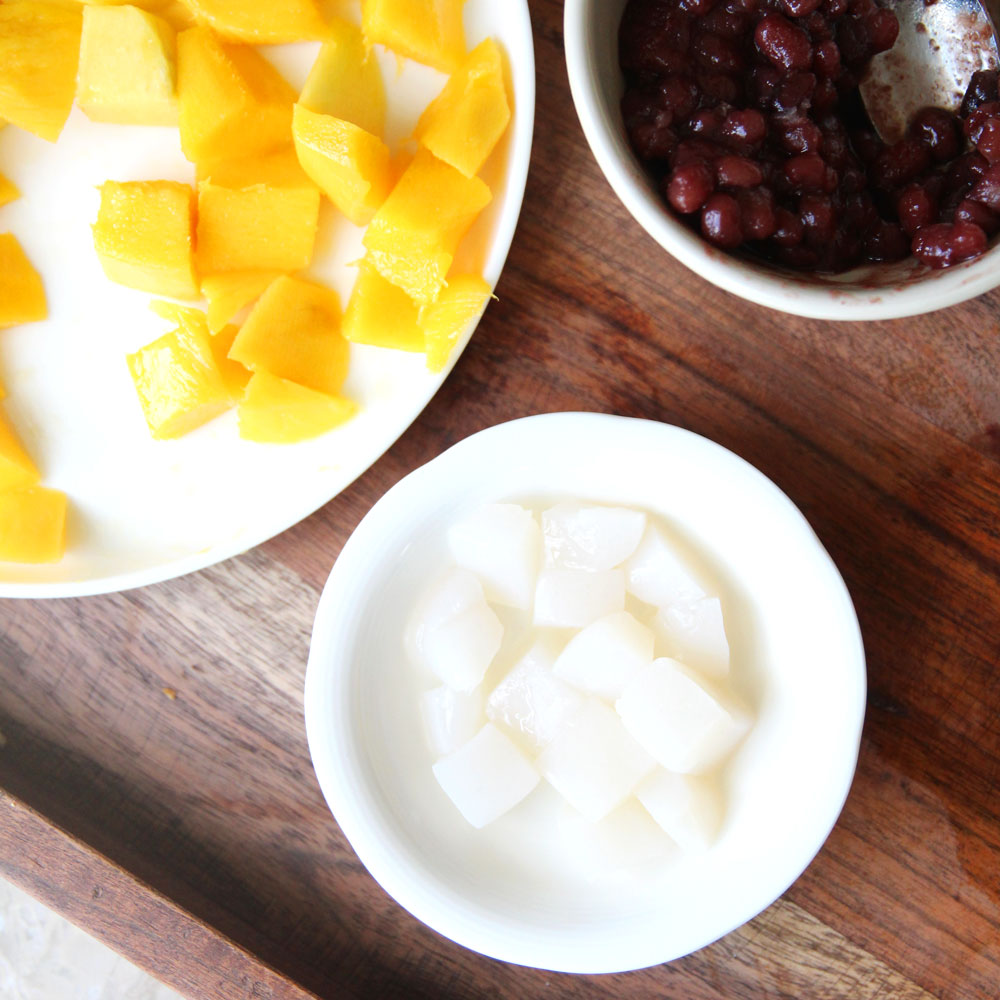 How to Make Healthier Mango Bingsu with Konjac (Korean Shaved Ice) - mango bingsu