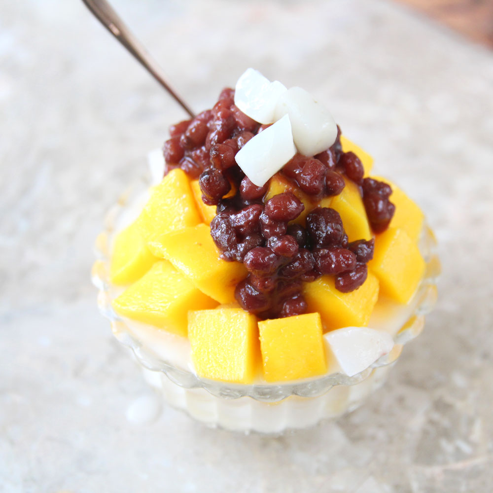 How to Make Healthier Mango Bingsu with Konjac (Korean Shaved Ice) - PB Fit Nice Cream