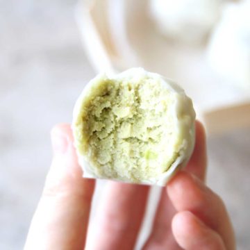 Easy Avocado Protein Balls with a White Chocolate Shell