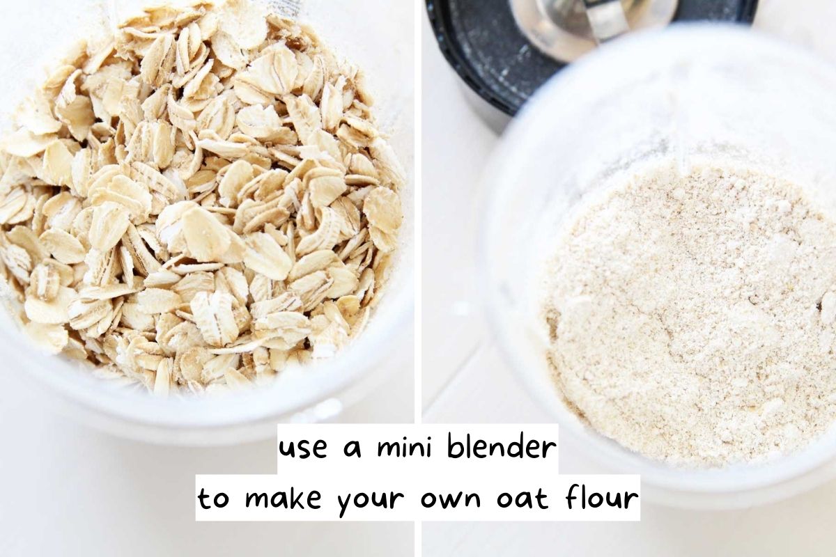 oat flour - diy collage ingredient pic - use a blender to make your own oat flour