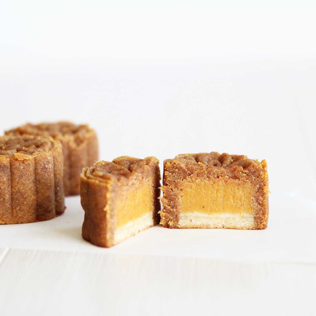 Pumpkin Pie Mooncakes made with Almond Flour - Flourless Pumpkin Roll Cake