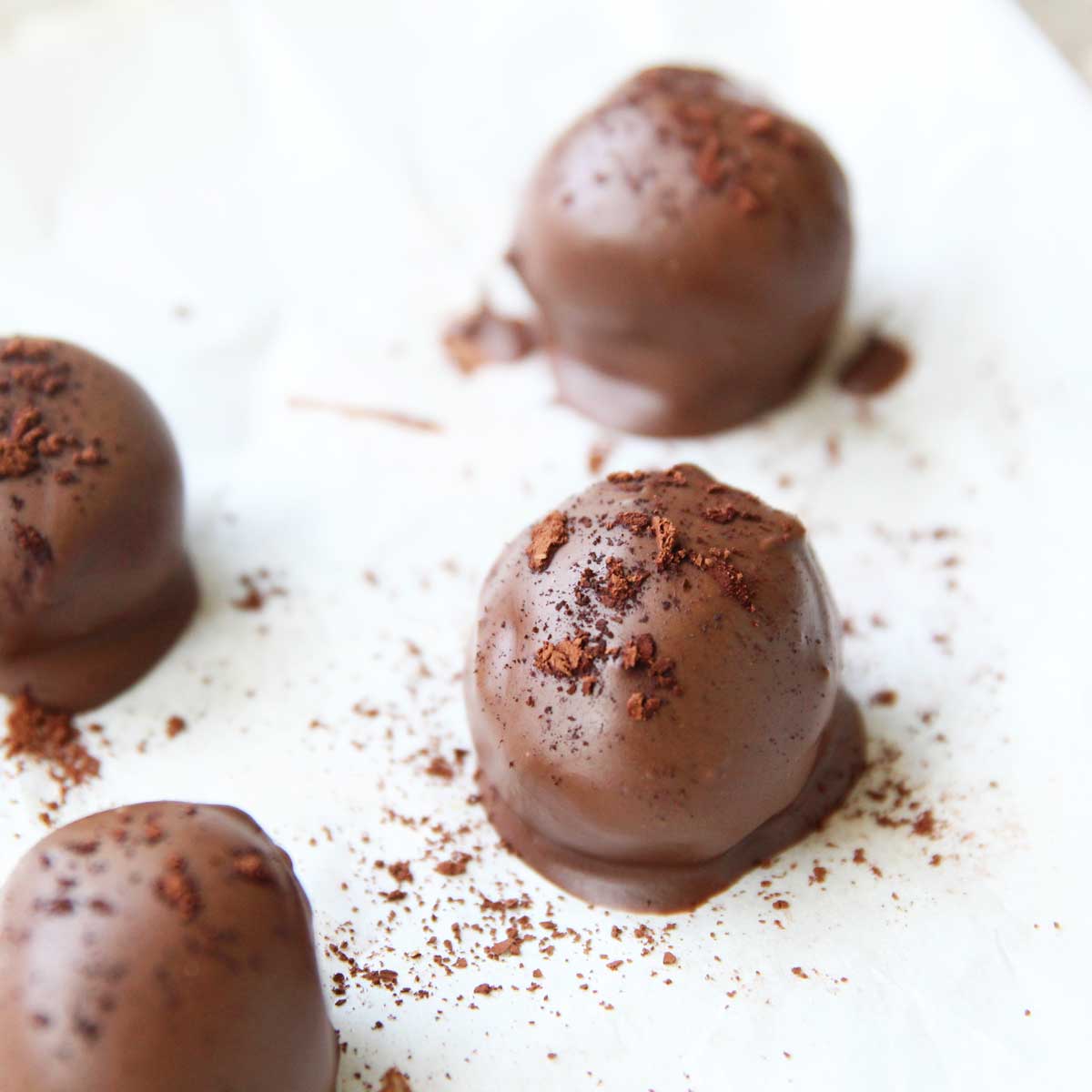 Let the chocolate on the Nutella protein balls set