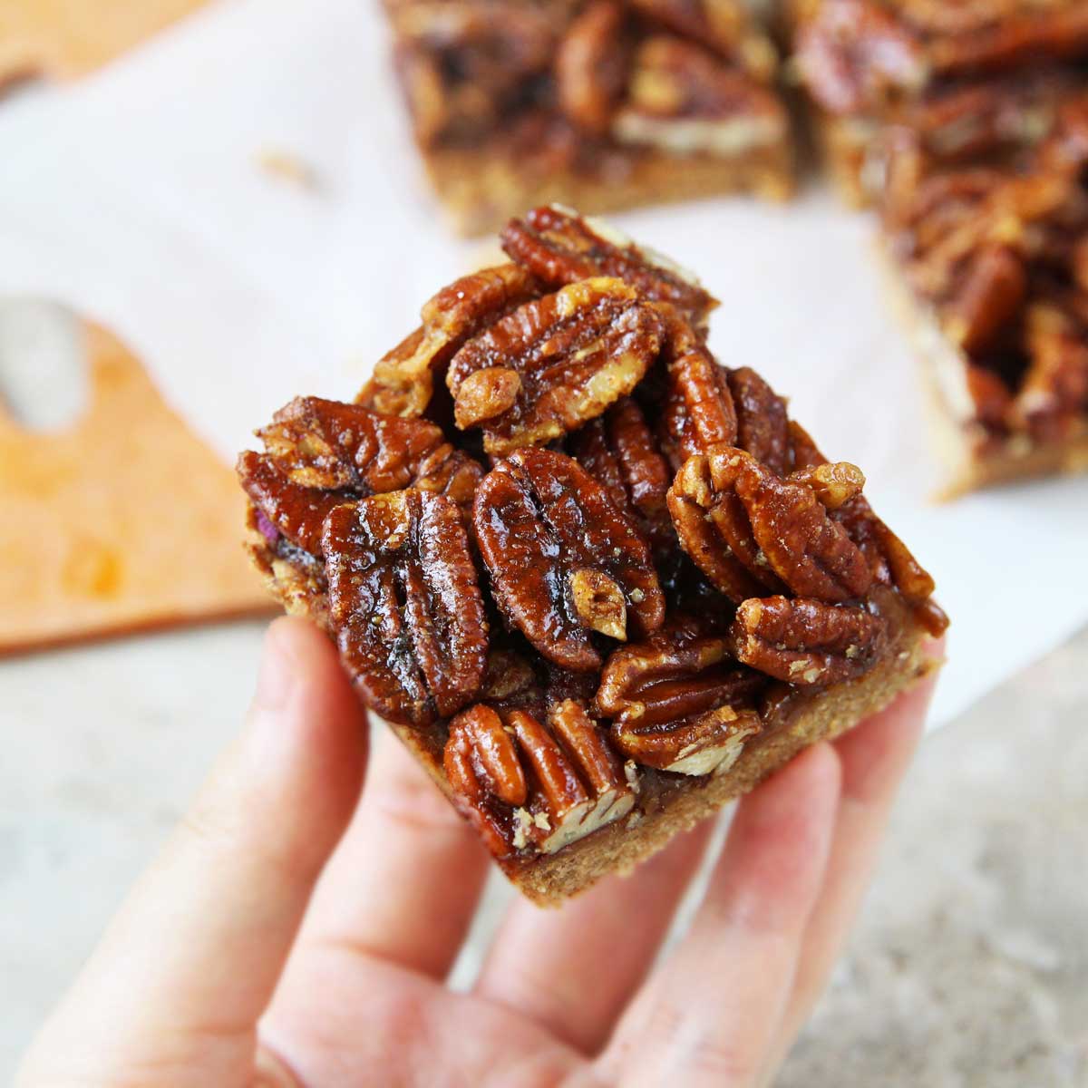 How to Make Vegan Pecan Pie Bars Using Canned Chickpeas - Molasses Pumpkin Bread With Pecan