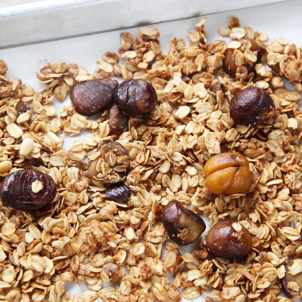 Soy sauce granola after baking