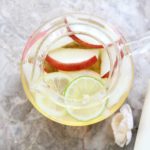 Non-Alcoholic White Sangria Made with Seedlip (Low Calorie) - Lemon Poppy Seed Scones