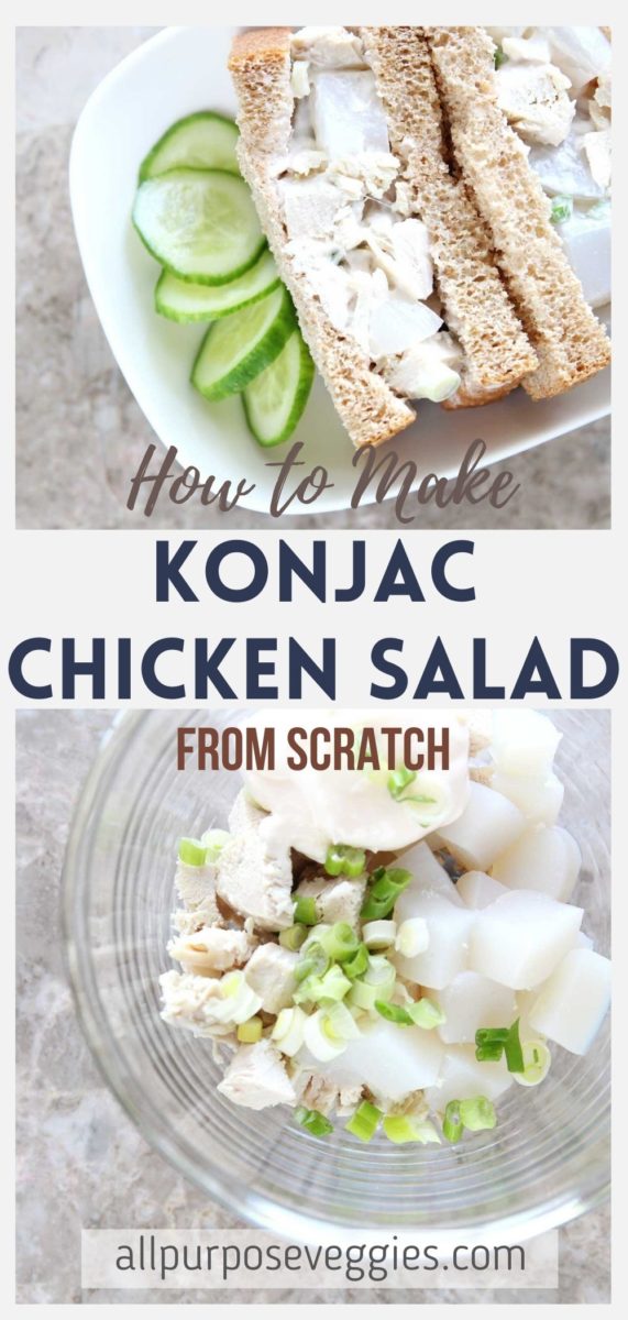 How to Make Konjac Chicken Salad Sandwich (Lower Calorie, Lower Carb) - konjac chicken salad