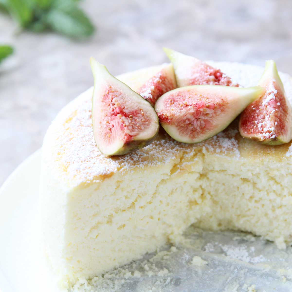 Healthy Japanese Cotton Cheesecake made with Greek Yogurt - Strawberry Japanese Roll Cake