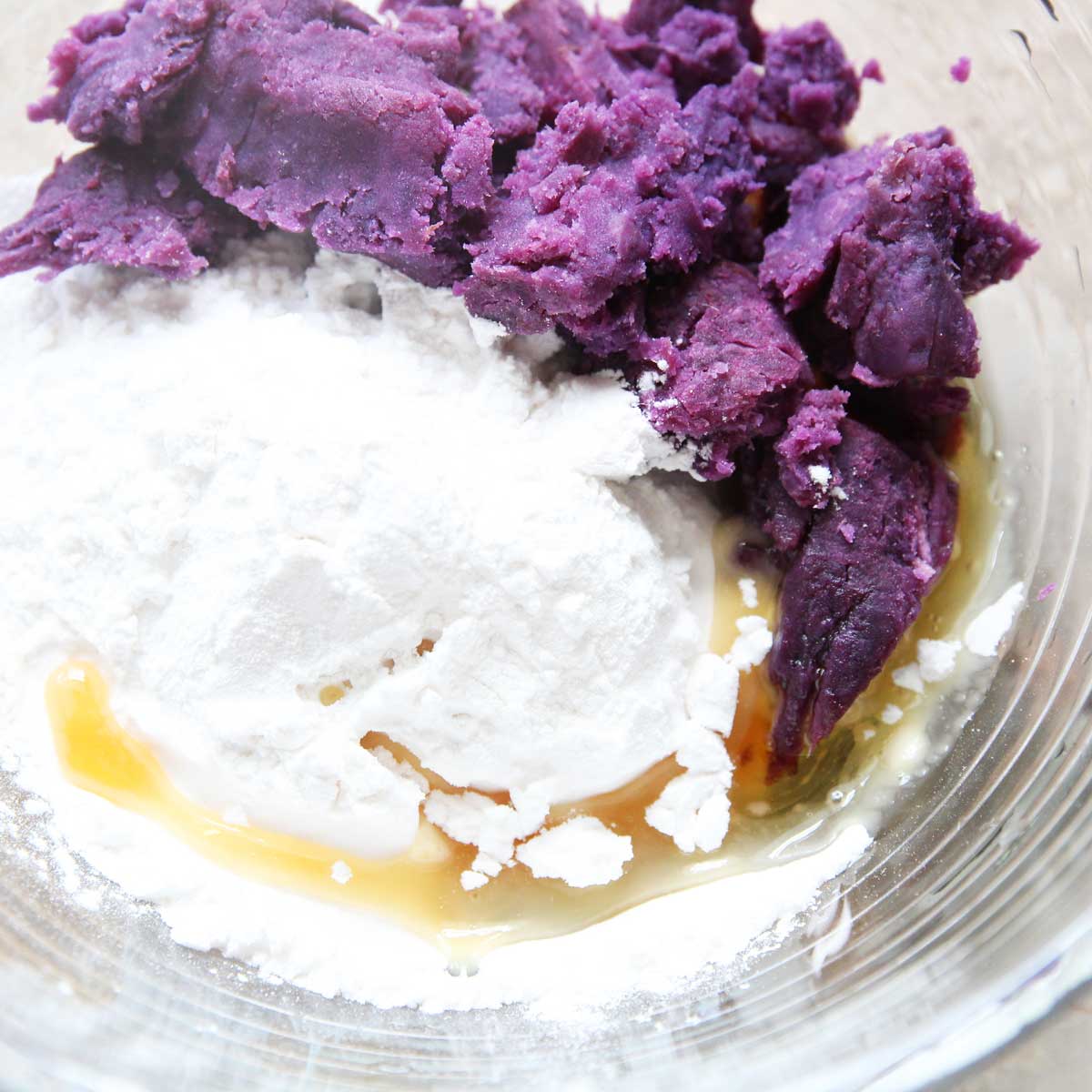 how to make purple sweet potato mochi waffles moffles