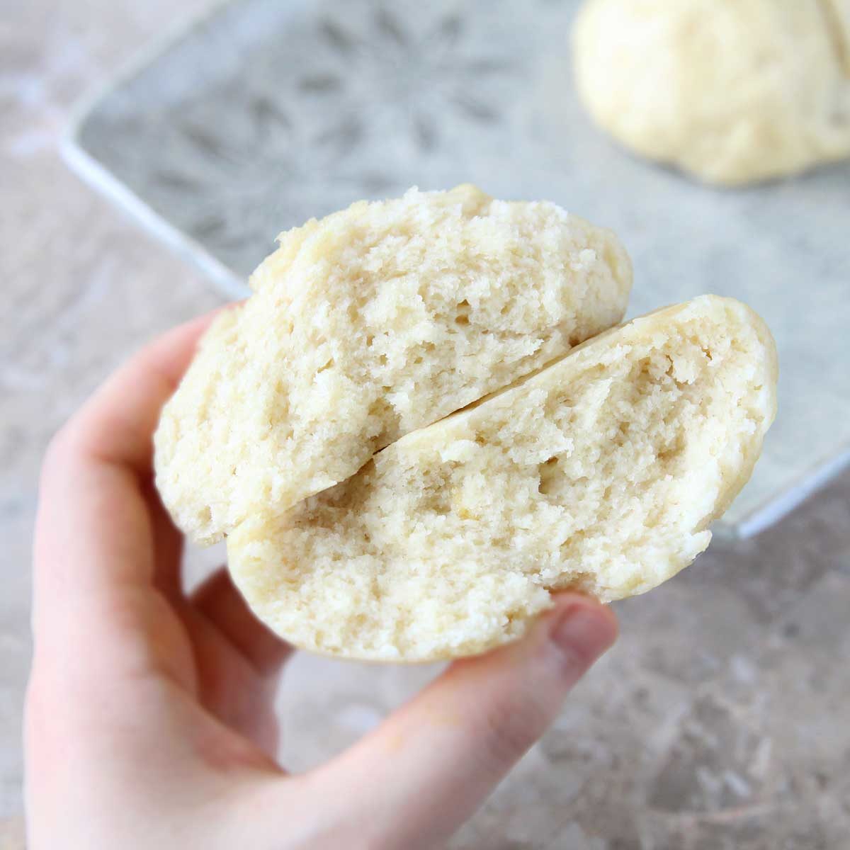 No Knead, No Yeast Japanese Tofu Steamed Buns Recipe with Red Bean Paste Filling - steamed buns