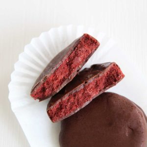 Chocolate Covered Red Velvet Protein Cookies (Easy, No-Bake Recipe) - protein cookies