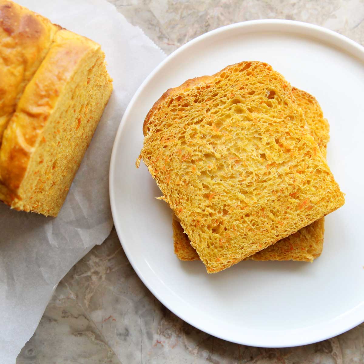 Healthy Carrot Sandwich Bread (Yeast Bread) Recipe - yeast bread