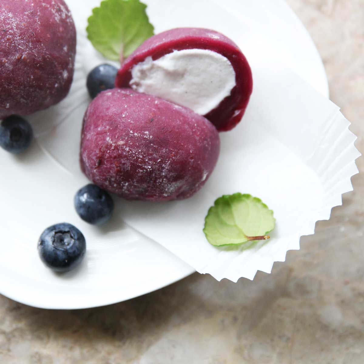Easy Vegan Blueberry Mochi Ice Cream Recipe