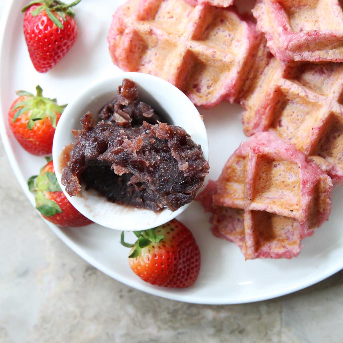 How to Make Strawberry Mochi Waffles (Gluten-Free, Vegan Recipe) - strawberry mochi waffle